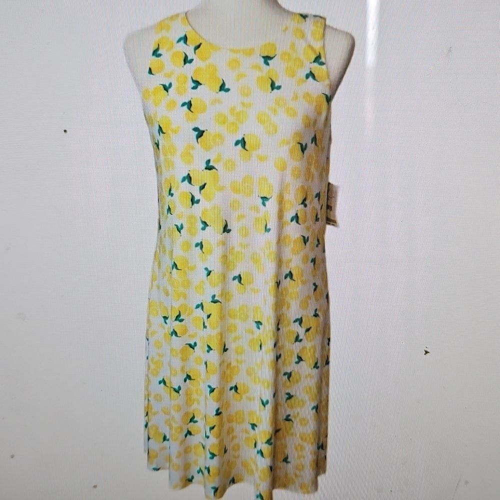 Pappagallo Lemon Print Dress Large